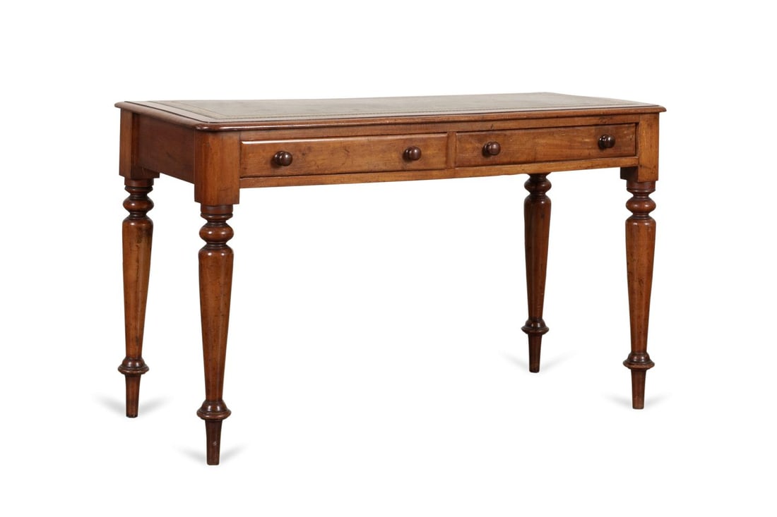 19TH C. ENGLISH REGENCY LEATHER TOP WRITING DESK (1 of 6)