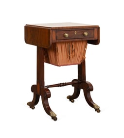 19TH C. REGENCY MAHOGANY WORK TABLE