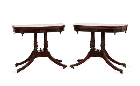 PAIR OF DUNCAN PHYFE STYLE GAMES TABLES, C. 1935