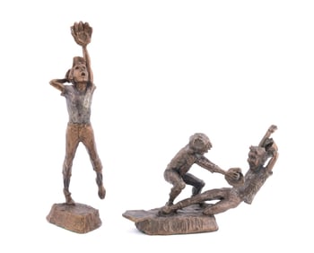 MARK HOPKINS TWO BASEBALL BRONZES 1989