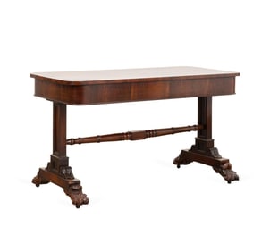 19TH C. WILLIAM IV ROSEWOOD LIBRARY TABLE
