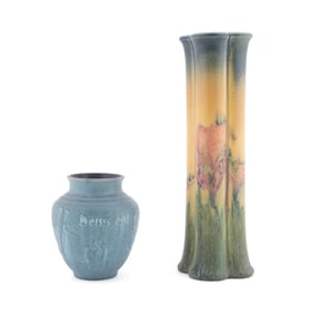 TWO ROOKWOOD POTTERY VASES, INCL. SALLIE E. COYNE