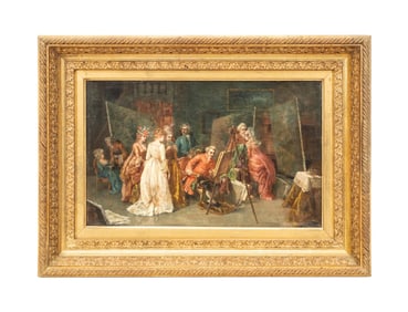 SPANISH SCHOOL, INTERIOR GENRE SCENE ,OIL