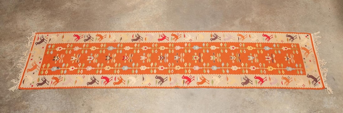 ROMANIAN KILIM RUNNER RUG WITH BIRDS (1 of 5)