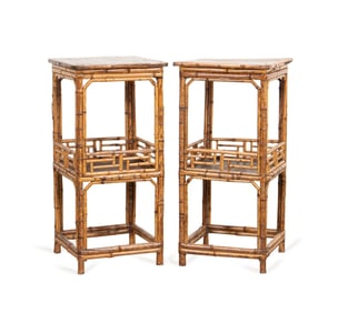 PAIR OF AESTHETIC MOVEMENT BAMBOO SIDE TABLES