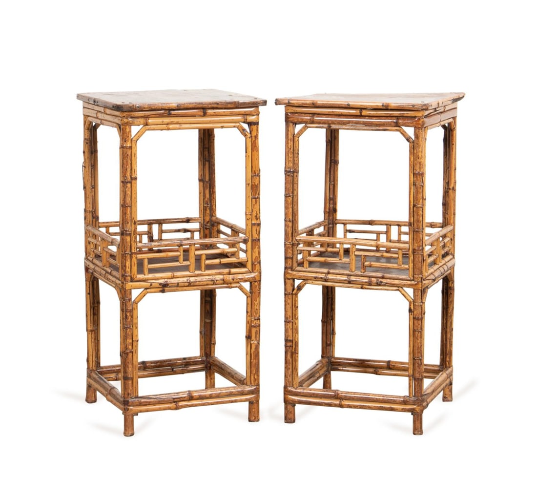 PAIR OF AESTHETIC MOVEMENT BAMBOO SIDE TABLES (1 of 7)