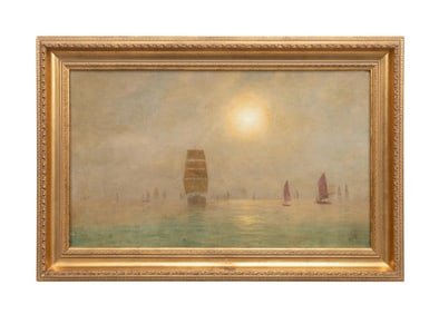 FREDERICK WILLIAM MEYER 'CALM AND FOGGY' O/C