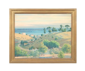 ZENO ALEXANDER, HILLSIDE HARBOR SCENE, O/P