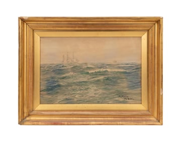 WILLIAM L. WYLLIE 'THE BALTIC' WATERCOLOR ON PAPER