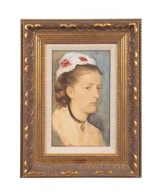 F.W. HAYES PORTRAIT OF EDITH DREWARD MM/P 1870