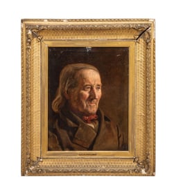 EDWARD R. TAYLOR PORT. OF A MAN OIL ON CANVAS 1864