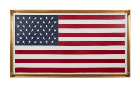 MONUMENTAL USA 49 STAR FLAG IN GILT FRAME
