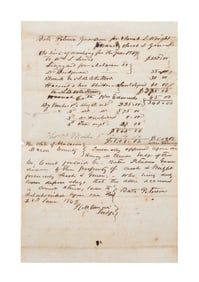 ANTEBELLUM DOCUMENT LISTING 10 SLAVES OUT FOR HIRE