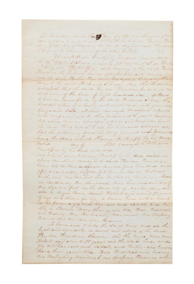 ANTEBELLUM LAND AND SLAVE SALE WASHINGTON DC (1 of 5)