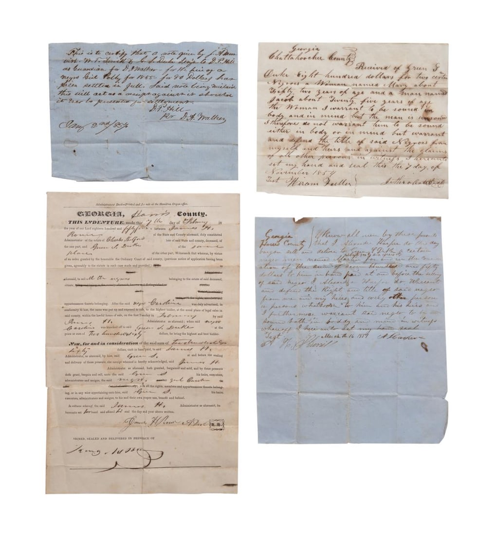 4 FAMILY RELATED SLAVE DOCUMENTS, COLUMBUS, GA (1 of 9)