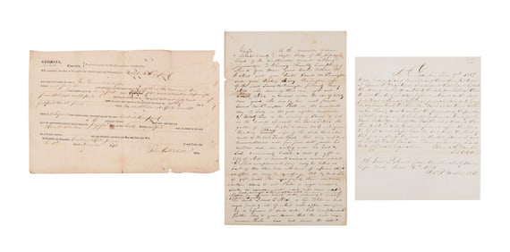 THREE SLAVE RELATED DOCUMENTS FROM GEORGIA