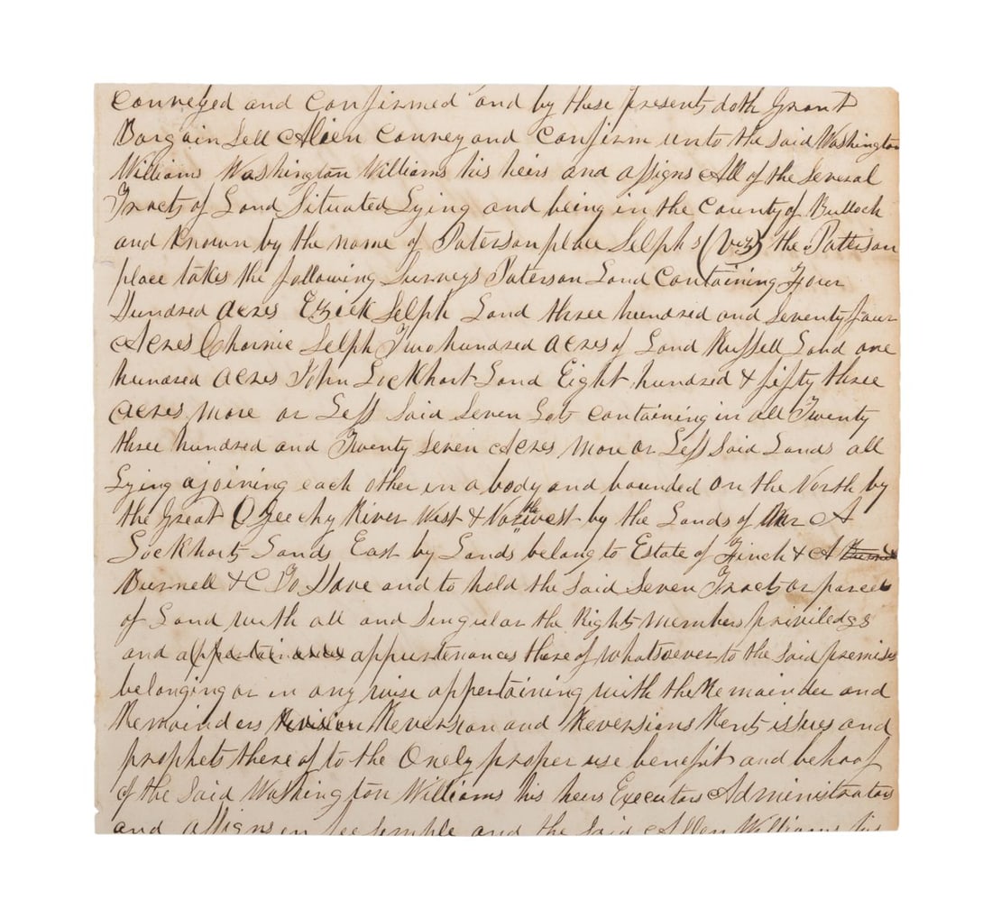 BULLOCH COUNTY, GA 1840 SLAVE BILL OF SALE (1 of 2)