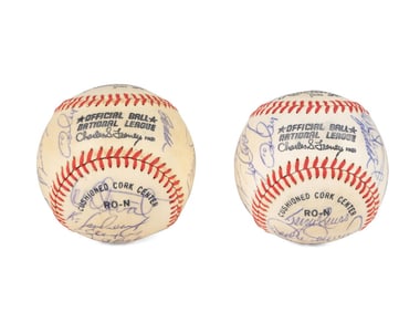 TWO 1982 L.A. DODGERS TEAM SIGNED BASEBALLS