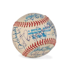 BASEBALL, 27 SIGNATURES INCL.13 FROM HALL OF FAME
