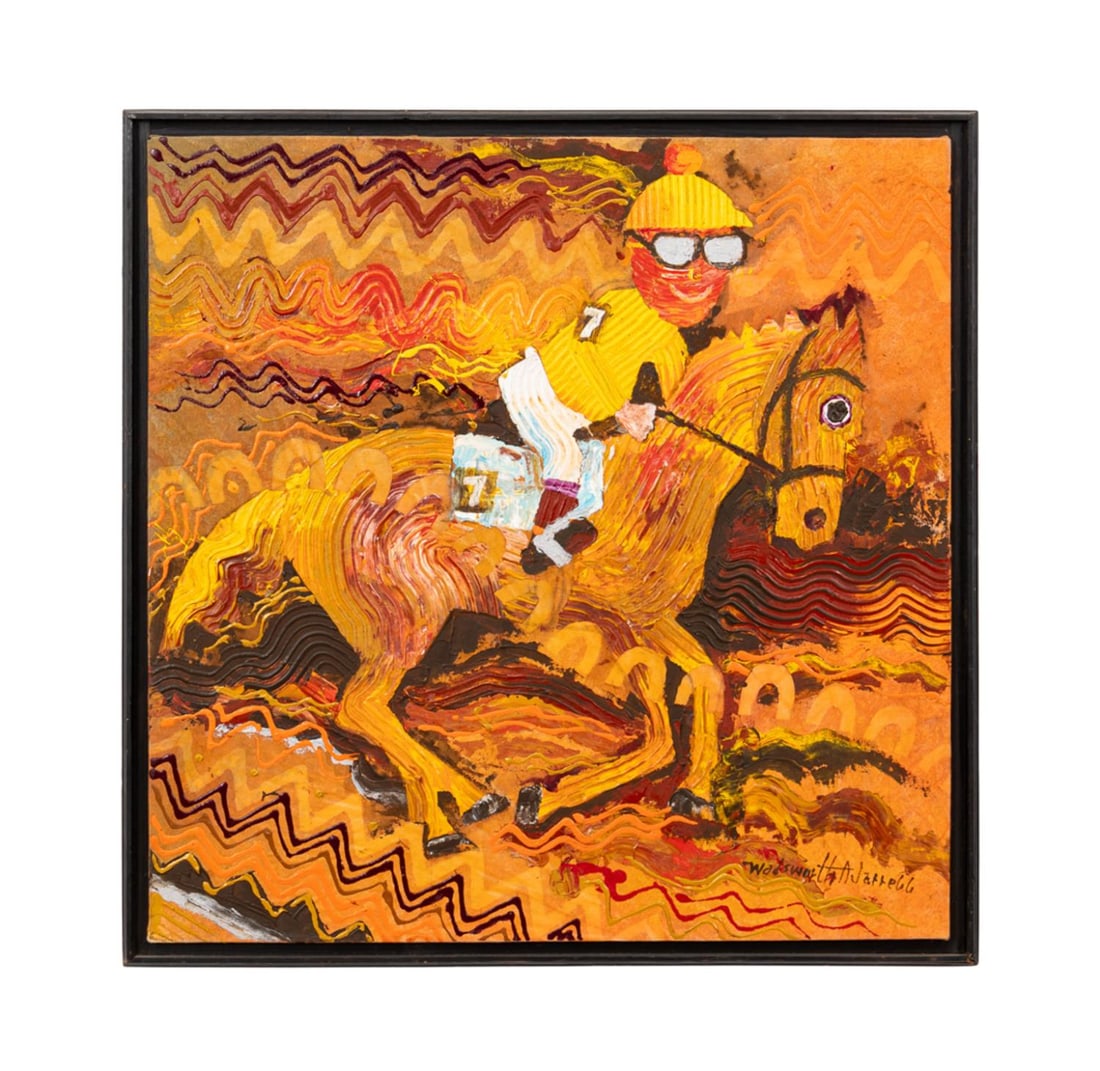 WADSWORTH JARRELL, 'JOCKEY' ACRYLIC ON CANVAS (1 of 7)