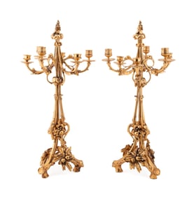 PAIR OF CHRISTOFLE ORMOLU CANDELABRA, C. 1860-1890