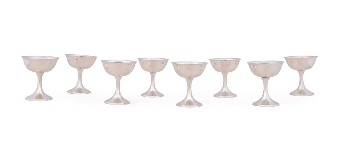 SET OF EIGHT MANCHESTER SILVER CO. STERLING COUPES (1 of 6)