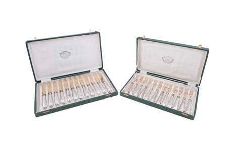 PARCEL GILT STERLING DESSERT FLATWARE FOR 12