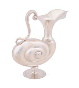 PAMPALONI 'BICHIEROGRAFIA' STERLING SHELL PITCHER