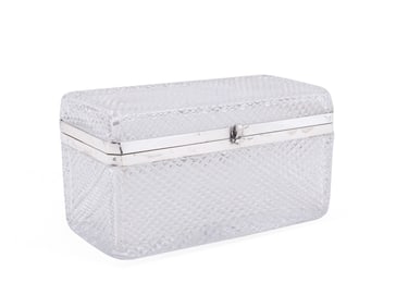 FRENCH SILVERPLATE MOUNTED CUT GLASS CASKET