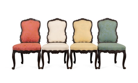 SET OF FOUR LOUIS XV STYLE SIDE CHAIRS, C. 1890