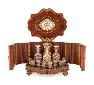 NAPOLEON III ORMOLU AND KINGWOOD CAVE A LIQUEUR