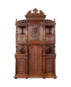 MONUMENTAL HENRI II STYLE BUFFET A DEAUX CORPS