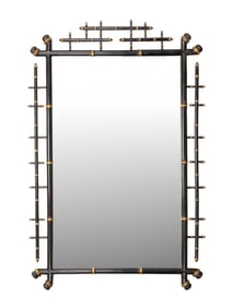 NAPOLEON III STYLE FAUX BAMBOO FLOOR MIRROR