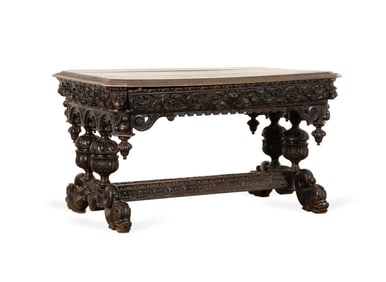 19TH C. FRENCH RENAISSANCE REVIVAL LIBRARY TABLE