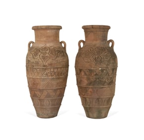 PAIR OF OVERSIZED OLIVE OR WINE JARS