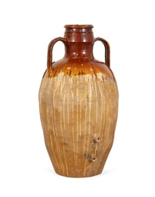LARGE BROWN GLAZED EARTHENWARE OLIVE JAR