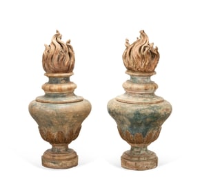 PAIR OF 19TH C. LARGE SCALE GARDEN URNS