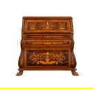 CONTINENTAL FLORAL MARQUETRY BOMBE SECRETARY