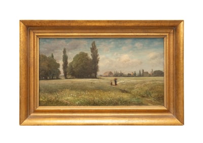 KARL-PETER BURNITZ 'FIELD WITH TWO FARMERS' OIL