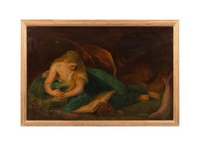 19TH C. 'PENITENT MAGDALENE', OIL, AFTER BATONI