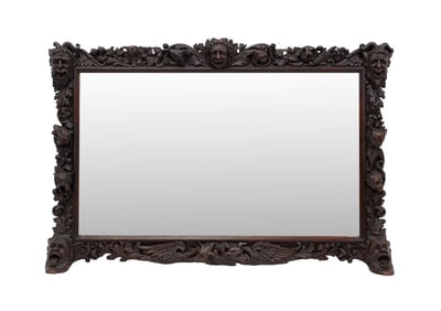 WELL CARVED RENAISSANCE REVIVAL WALNUT MIRROR