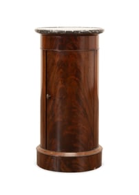 19TH C. NEOCLASSICAL MARBLE TOP BEDSIDE CABINET