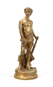 ADRIEN GAUDEZ, 'LE DEVOIR', BRONZE - 19TH C.