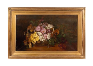 19TH C. FRENCH SCHOOL FLORAL STILL LIFE, OIL