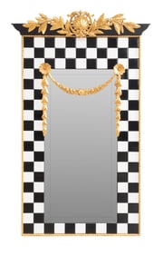 CARVER'S GUILD 'CHECKERED SWAG' TILED MIRROR