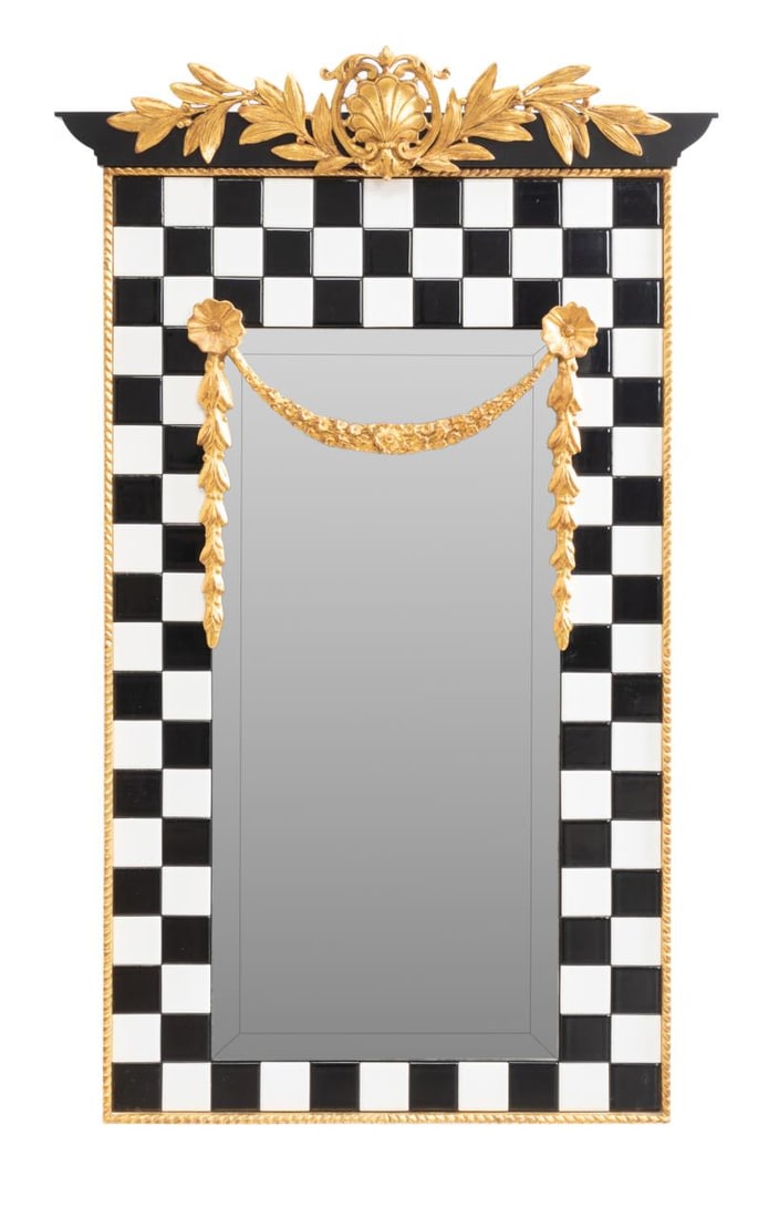 CARVER'S GUILD 'CHECKERED SWAG' TILED MIRROR (1 of 5)