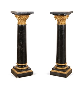 PAIR OF CORINTHIAN COLUMN FORM PEDESTALS