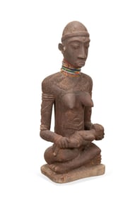 HAND CARVED CONGOLESE YORBA MATERNITY FIGURE