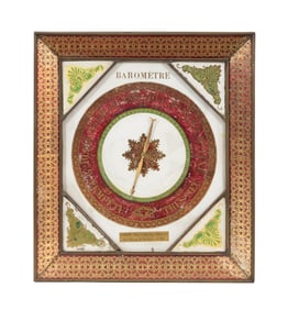 19TH C. FRENCH GOHIN OPTICIEN EGLOMISE BAROMETER