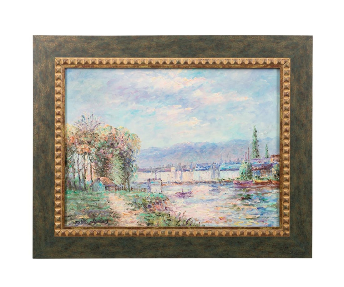 JOHN CLYMER IMPRESSIONIST RIVER SCENE, OIL (1 of 5)
